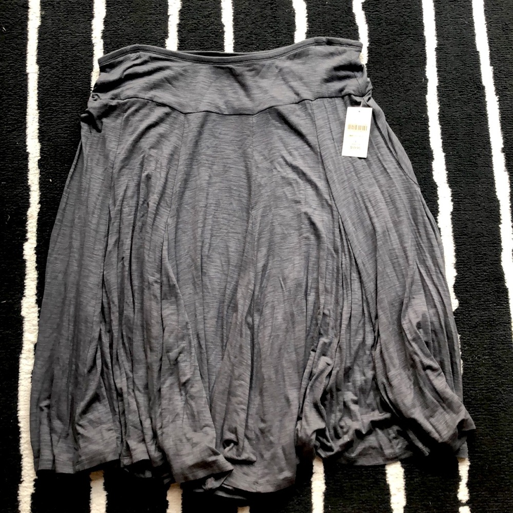 NWT Coldwater Creek grey knit flare skirt L 14/16